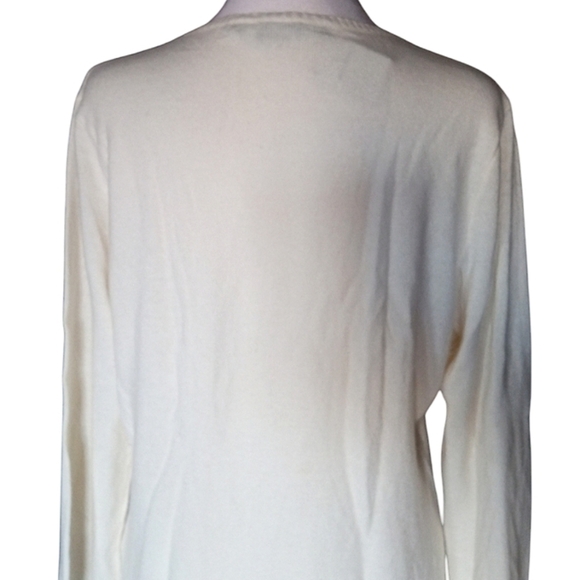 Ralph Lauren Cream Knit V Neck Merino Wool Cashmere Blend Sweater NWT Size XL - Picture 6 of 10